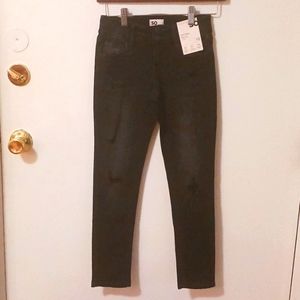NWT Girl's Black Distressed Skinny Jeans